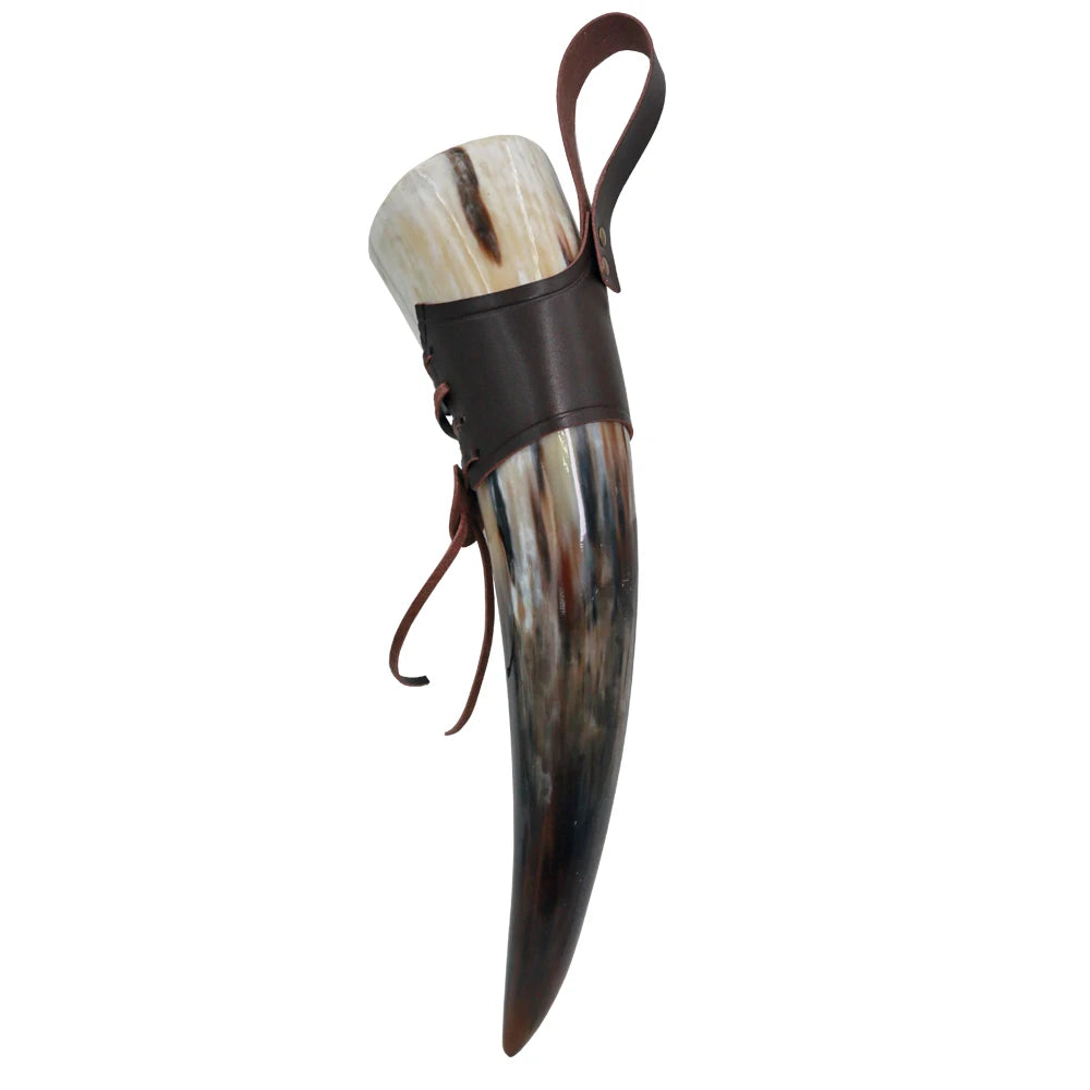 Viking Drinking Horn with Leather Sheath