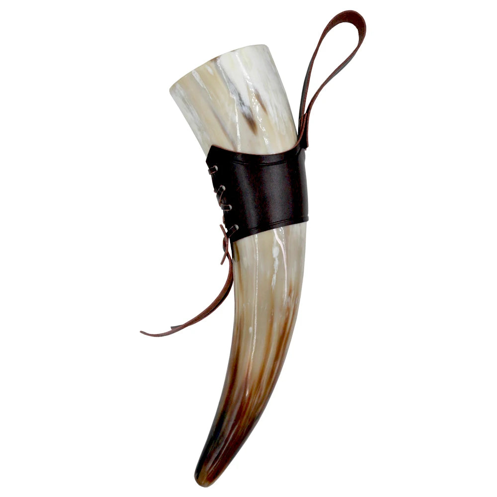 Viking Drinking Horn with Leather Sheath