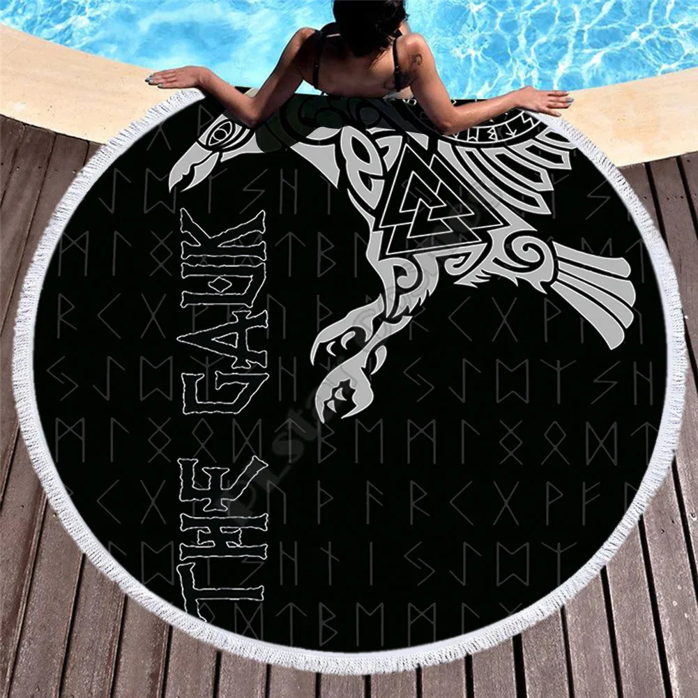 Mystic Raven Viking Towel