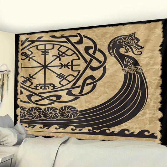 Viking Dragon Boat Tapestry