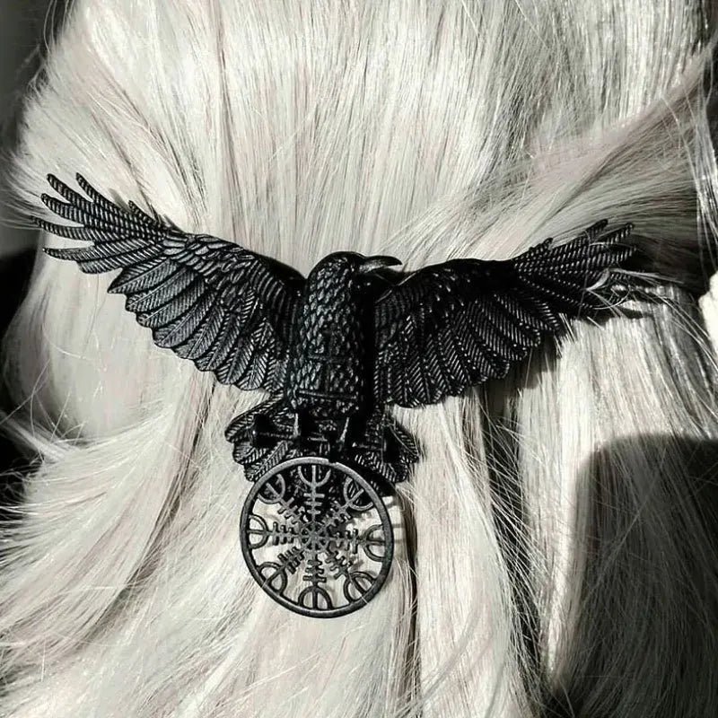 Valkyrie's Raven Hair Clip